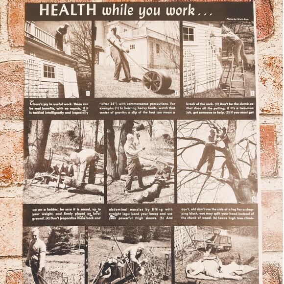1944 "Health While You Work" Vtg Print Article - Workplace Safety WWII Era‎ - Picture 1 of 9